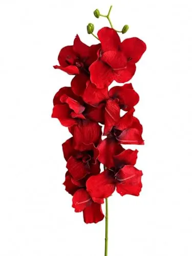 2474U Kunst-Stielblume Orchidee rot ca. 100cm naturgetreue Blüte Seidenblume