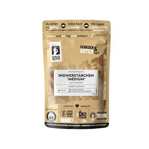 Bremer Gewürzhandel Ingwerstäbchen medium, kandiert, mild im Geschmack, leckerer Snack, 3 x 200g