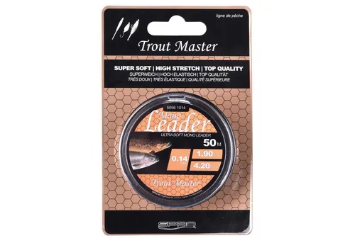 SPRO Vorfachschnur, 50 m Länge, Spro Trout Master Mono Leader 0,18 mm 2,8kg 50m Forellen Vorfachschnur