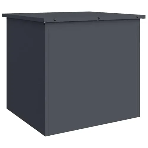 vidaXL Außenlagerbox Anthrazit 55 x 50.5 x 50 cm - Stilvolle und robuste Aufbewahrungsbox aus kaltgewalztem Stahl für den Außenbereich, wetterbeständig und ideal zur Aufbewahrung von Gartenwerkzeugen und Kissen.