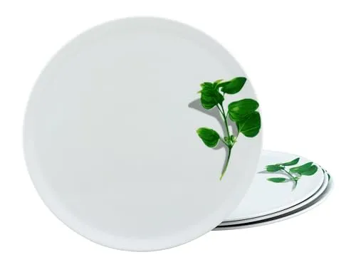 Creatable Pizzatellerset, Grün, 4-teilig aus Keramik in weiß von CreaTable