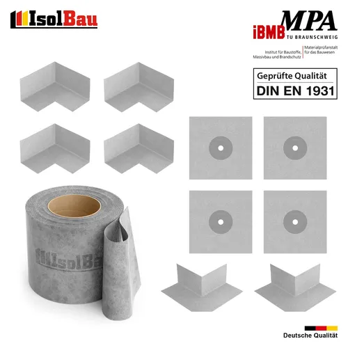 Isolbau Dichtset Bandset Dichtband 20m Bad Innenecke Dichtmanschetten Dusche