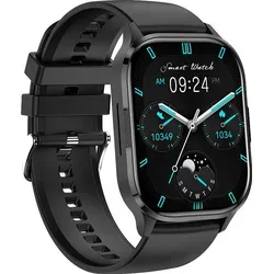 INF Smartwatch mit verschiedenen Sportmodi, Bluetooth-Anrufen, wasserdicht Schwarz - Schwarz