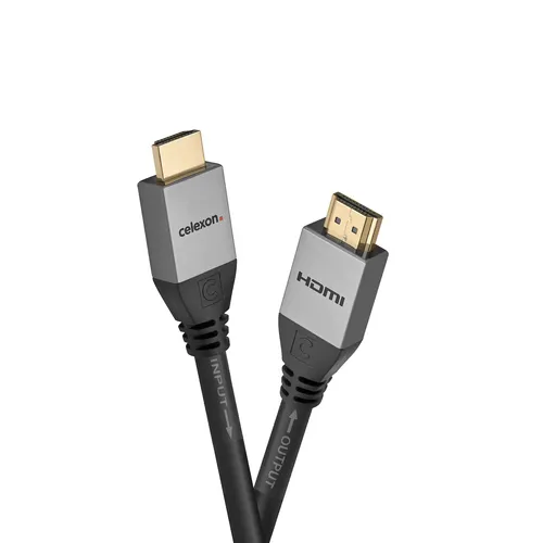 celexon aktives HDMI Kabel 4K - 10m Professional Line - HiFi-Kabel mit HDMI 2.0a/b, überträgt 4K Auflösungen bis 60Hz und bietet durch integrierte Signalverstärker eine brillante Bildqualität ohne Artefakte.