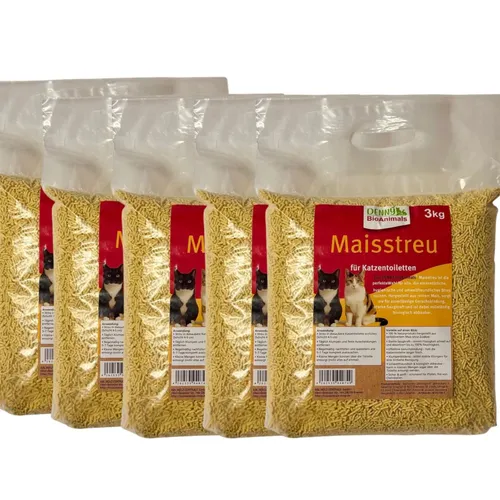 Denny BioAnimals Maisstreu Katzenstreu 15kg- klumpend, staubfrei, geruchsneutral