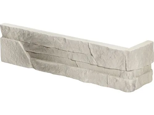 Verblender Ecke Murano lichtgrau in grau von Ammonit Keramik