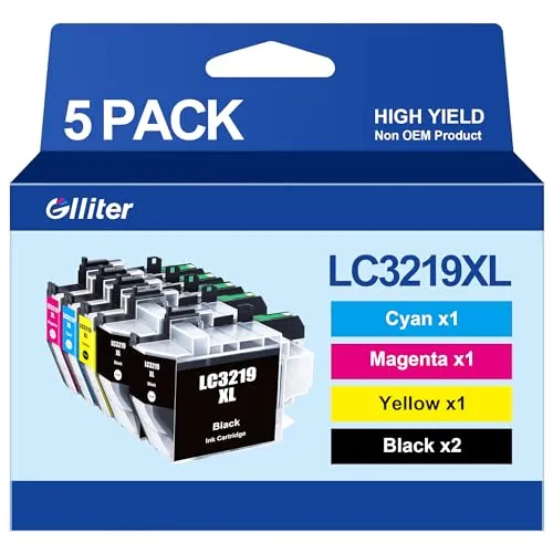 Glliter LC3219XL Patronen für Brother LC3219XL LC3217 Kompatibel mit Brother MFC-J5330DW Patronen für Brother MFC-J5335DW MFC-J5730DW MFC-J5930DW MFC-J6530DW MFC-J6930DW MFC-J6935DW (5er-Pack)