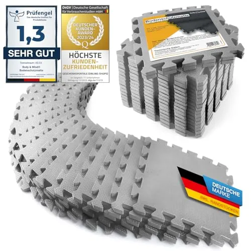 Boden-Schutzmatten XXL Set: Fitnessmatte Bodenschutz Puzzle-Matte