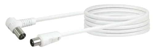 Schwaiger Antennenkabel 75 dB mit Winkel 3,0m - Weiß - Hochwertiges Antennenkabel mit 75 dB Abschirmung für optimierte Signalübertragung. Ideal für TV- und Audio-Anwendungen, flexibel und einfach zu installieren.