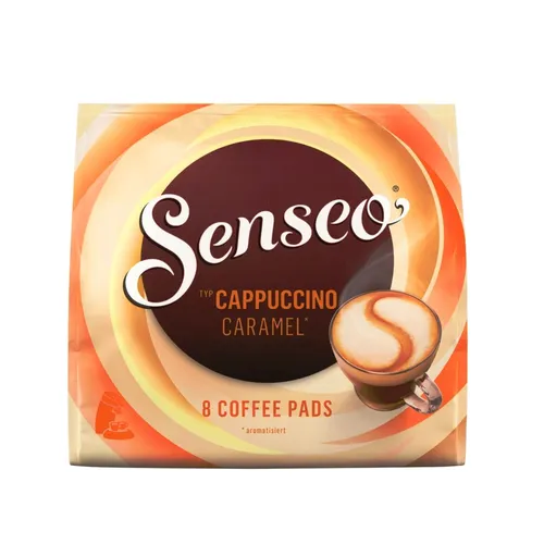 Senseo Kaffee Pads Typ Cappuccino Caramel für Doppelhalter aromatisiert 8