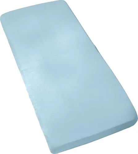 Erwin Müller Kinder-Spannbettlaken Murnau Single-Jersey - hellblau Größe 60x120 cm - 70x140 cm - hautfreundlich, atmungsaktiv, bügelfrei, strapazierstark