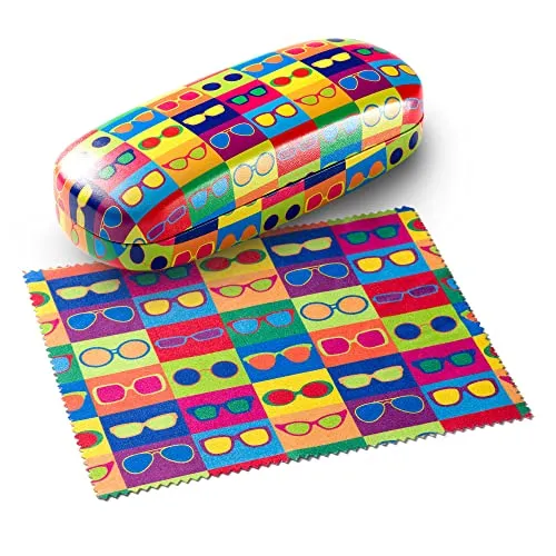 FEFI - Hardcase Brillenetui mit passendem Mikrofasertuch - bunt