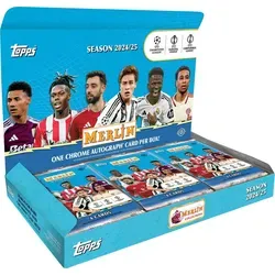 Topps Merlin UEFA Club Competition Hobby Box 2024/25 - Limitierte Sport Trading Card Sammlung mit hochkarätigen Teams wie FC Barcelona und Real Madrid. Ideal für Sammler und Fußballfans!