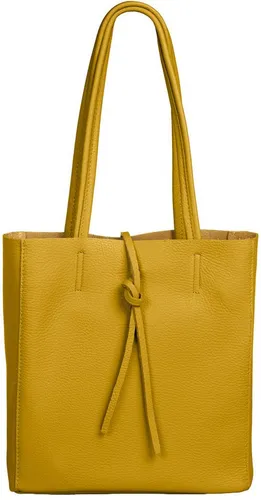 Caspar Schultertasche Mittelgroße Leder Shopper Damen Tasche - CLASSIC LINE - Modell No.814, casual, leicht & unempfindlich - 100% Echtleder - Handmade in Italy
