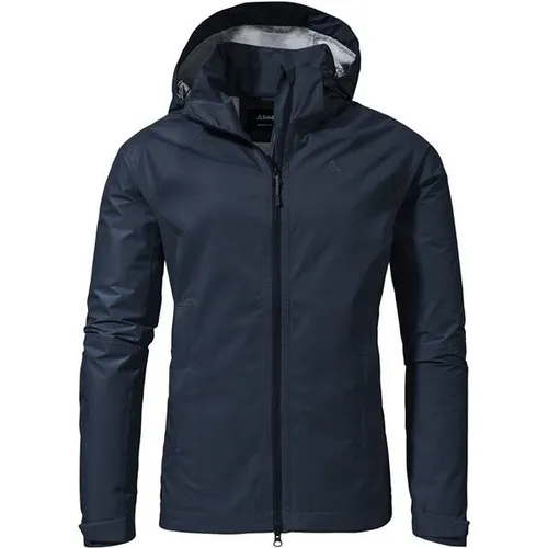 Schöffel Damen Easy XT Jacke XL - Blau - Funktionsjacke aus Stretchmaterial, handlich in der Packtasche verstaubar und mit abnehmbarer Kapuze für optimalen Schutz bei jedem Wetter.