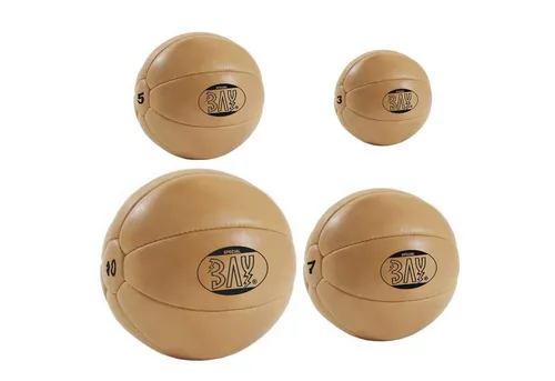 BAY-Sports Medizinball Retro Kunstleder 3 kg - Medizinball in professioneller Studio-Qualität aus braunem Kunstleder, ideal für vielseitiges Training und Fitness. Erhältlich in 3, 5, 7 und 10 kg.