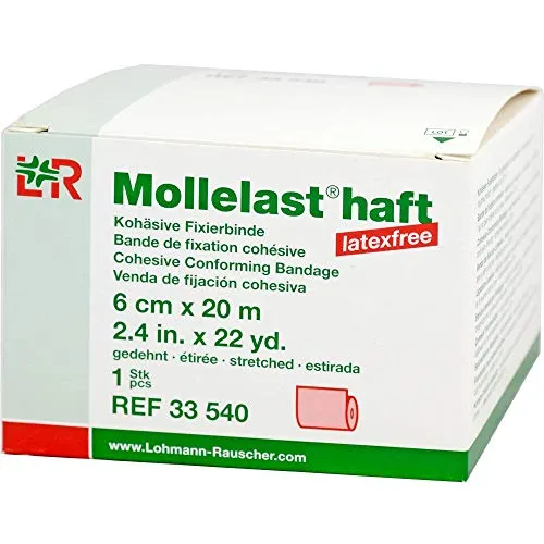 MOLLELAST haft Binden latexfrei 6 cmx20 m rot 1 St
