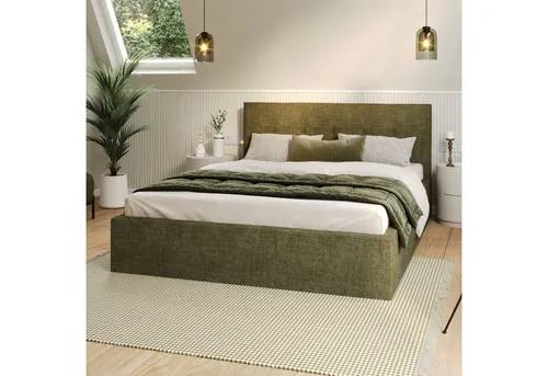 FDM Polsterbett BOHO in grün von FDM