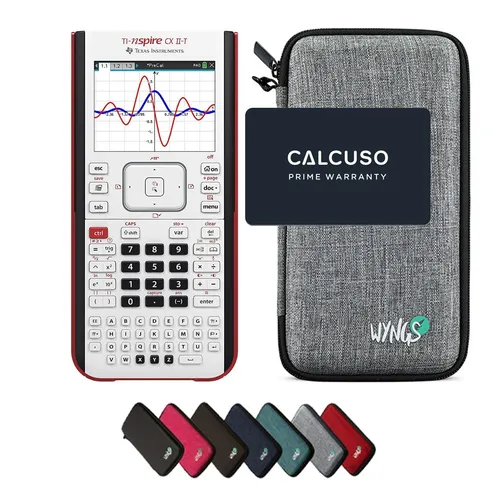 TI-Nspire CX II-T Grafikrechner mit WYNGS Schutztasche - Hellgrau - Taschen- & Tischrechner mit hochwertiger WYNGS Schutztasche für optimalen Schutz und Mobilität, ideal für Schule und Studium.