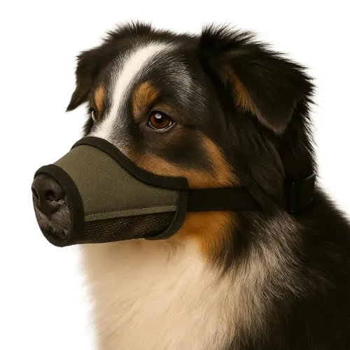 Maulkorb Hund – Nobit Kaki M – 17×11,5 cm – Schnauzenumfang 50–64 cm – Nylon langlebig – Mesh atmungsaktiv – Stufenlos verstellbar – Steckschnalle – Flamingo