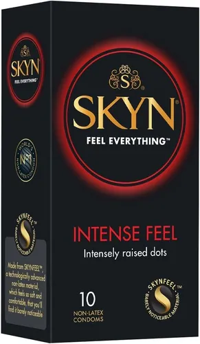 SKYN Intense Feel 10, Stimulant Non-Latex Condoms, 10 Condoms Value Pack