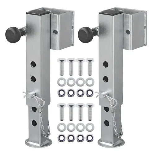 2x Anhänger Abstellstütze Fallstütze klappbar 346-546mm je 1300kg Hub 200mm