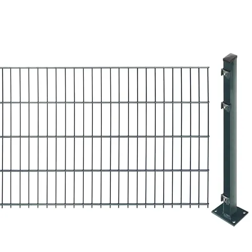 Doppelstabmattenzaun inkl. Pfosten zum Aufschrauben – 83 cm hoch, 12 m lang, anthrazit - Robustes Zaunsystem mit 6 Doppelstabmatten und Pfosten, ideal für langlebige Abgrenzungen. Die witterungsbeständige Pulverbeschichtung sorgt für anhaltende Farbtreue und Schutz. Komplettset für einfache Montage!