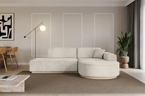 ALTDECOR Ecksofa in L-Form Corner Sofa Bett Eckcouch Couch Wohnlandschaft Cauchsofa Arrio-L1-243x171x83 cm Beige