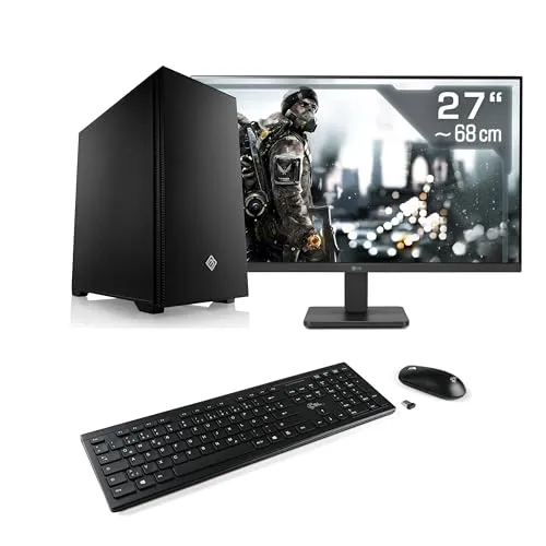 Office PC mit Windows 11 Home, Intel Core i5-14600 6X 2700 MHz, 1000 GB M.2 SSD, 32 GBDDR4-RAM, Intel UHD Graphics 770, MSI Mainbaord, USB 3.2, 27 Zoll Full-HD, Tastatur/Maus-Set, M11350H