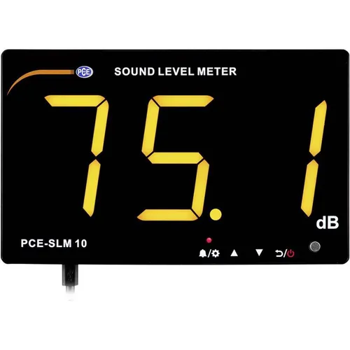 PCE SLM 10 - Präziser Schallpegelmesser - Schall-Lux-Messgerät für kontinuierliche Schalldruckmessung mit großem 75 mm LED-Display, ideal für Schulen und Veranstaltungsräume. Hohe Genauigkeit und USB-Anschluss für Live-Messungen.