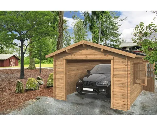 Einzelgarage Palmako Roger 19,0 m² - Robuste Holzgarage ohne Tor - Gartenhäuser, Geräteschuppen & Carports - Hochwertige, tauchgrundierte Holzgarage mit Satteldach für optimalen Schutz und Langlebigkeit.