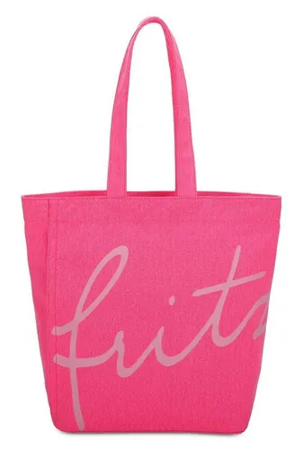 Fritzi aus Preußen Schultertasche Canvas - Neon Pink - Schultertasche mit verstärktem Boden und geräumigem Hauptfach, ideal für den Alltag. Maße: 39x35,5x15 cm, leicht und stylish in Neon Pink.