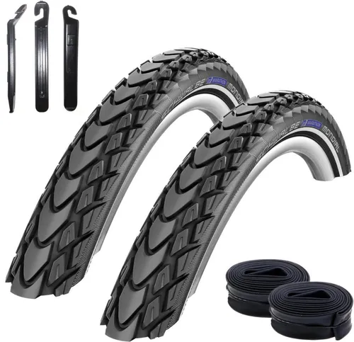 Schwalbe Marathon Mondial Fahrradreifen RaceGuard Pannenschutz mit Reflexstreifen 50-559 (26 x 2,00