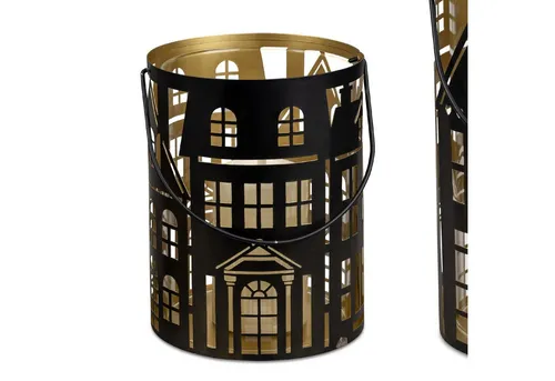 formano Windlicht Häuser, Farbe: Schwarz, Motiv: Häuser von formano