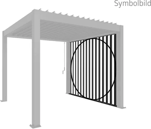 Biohort Lamellenseitenwand 2,5 m Dunkelgrau-Metallic - Die manuell verstellbare Lamellenseitenwand von Biohort bietet flexiblen Wind- und Wetterschutz für Ihre Pergola. Individuelle Gestaltung und ein sauberes Finish dank mitgelieferter Abschlussblende machen sie zum idealen Pavillon-Zubehör.