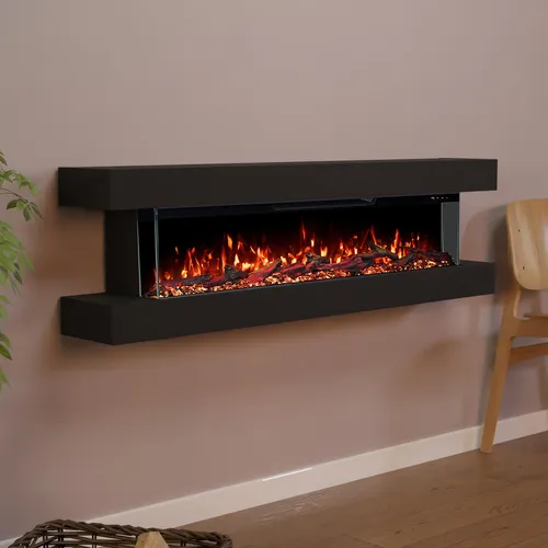GLOW FIRE Elektrokamin Clear Wall mit 3D Feuer