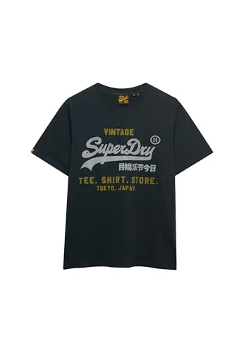 Superdry Herren Vintage Logo Heritage Relaxed T-Shirt - T-Shirts für Herren mit lässiger Passform und Rundhalsausschnitt, ideal für stilvolle Freizeitlooks. Das leicht verblasste Finish sorgt für den Charme eines Lieblingsshirts.
