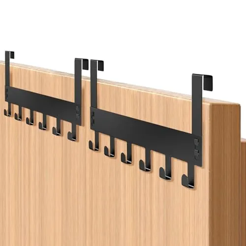 lompyeu Türhaken zum Einhängen - 2 Stück Türgarderobe zum Einhängen mit 6 Haken（Passend für Türen mit einer Stärke von 2,3 cm）, für Garderoben, Badezimmer-Handtuchhaken, Küchenschränke