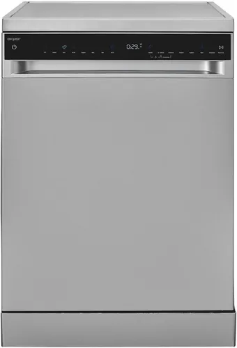 exquisit Standgeschirrspüler GSP9316-450C silber, 10,9 l, 16 Maßgedecke, 16 Maßgedecke, LED, Besteckschublade, Auto Door Open, AquaStop