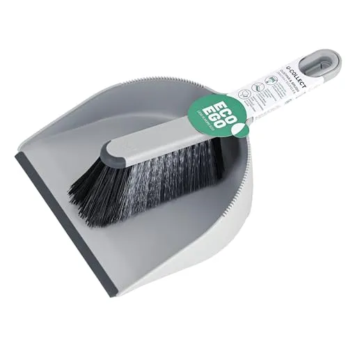 ECO EGO Kehrschaufel Set - Handfeger und Schaufel - Kehrgarnitur - Grau Schwarz - U-Collect