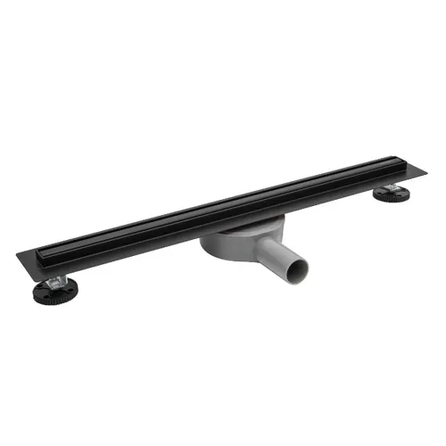 Duschrinnen Bodenablauf SLIM LOW PROLINE 60 SCHWARZ - Elegante, flache Ablaufrinne aus Edelstahl für eine nahtlose Integration in jeden Boden. Ideal für Dusche und Bad mit einfacher Reinigung und langlebiger Qualität.