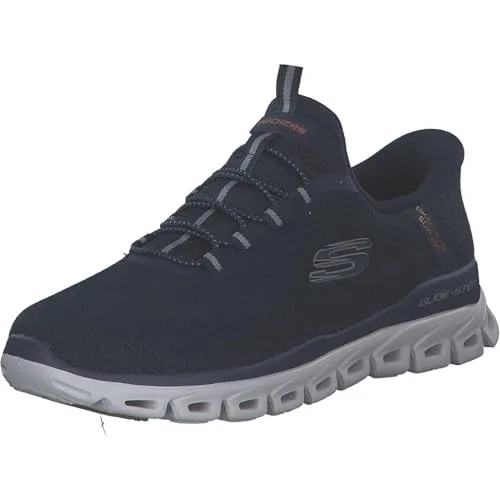 Skechers Herren Glide-Step Noxus Hands Free Slip-in Sneaker, Marineblau, 40 EU - Herren-Sneaker mit innovativer Slip-In Technologie für müheloses Anziehen; ausgestattet mit luftgekühltem Memory-Schaum für höchsten Komfort und Druckentlastung.