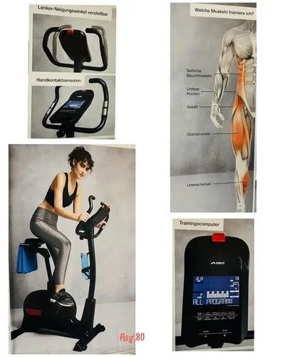 Produktbild CRIVIT Ergometer Fahrrad Fitnessbike Training mit 16 Programmen