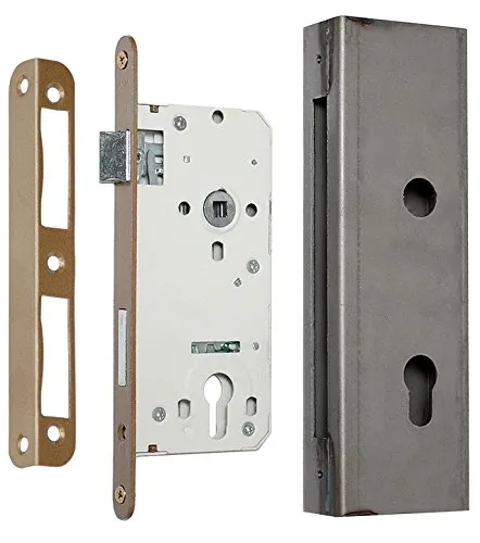Einsteckschloss Türschloss Torschloss 90/50 mit Schlosskasten 250 x 80 x 40 mm