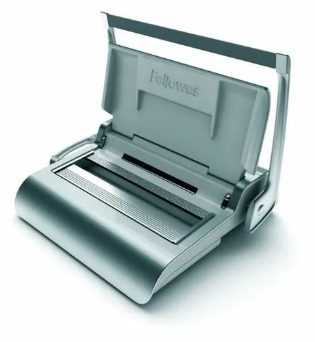 Fellowes Drahtbindegerät Quasar Wire - Stanzt 15 Blatt, bindet bis zu 130 Blatt, inkl. gratis Starterset für 20 Bindungen und professionelles Finish für Dokumente