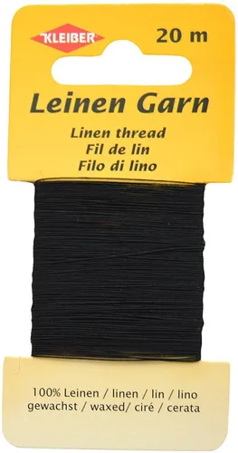 KLEIBER Leinengarn 20 m schwarz gewachst