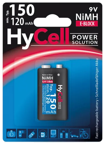 ANS HC 9V - HyCell, NiMh Akku, 9-V-Block, 150 mAh, 1er-Pack