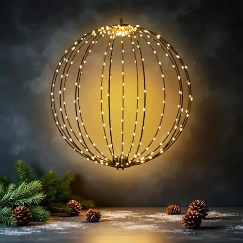 Leuchtkugel für Außen 40 cm mit Timer und 240 LED
