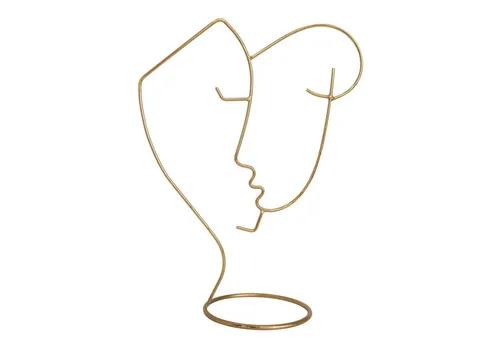LaLe Living Dekoobjekt Favori Line-Art Gesichter - Deko-Objekt aus Eisen in Schwarz/Gold, H:25cm, filigrane Formen mit gesichtsähnlichen Zügen für einen spannenden Akzent im Raum.