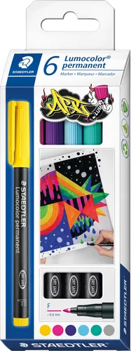STAEDTLER 318C6 - Permanent-Universalstift F, Set, 6 Farben